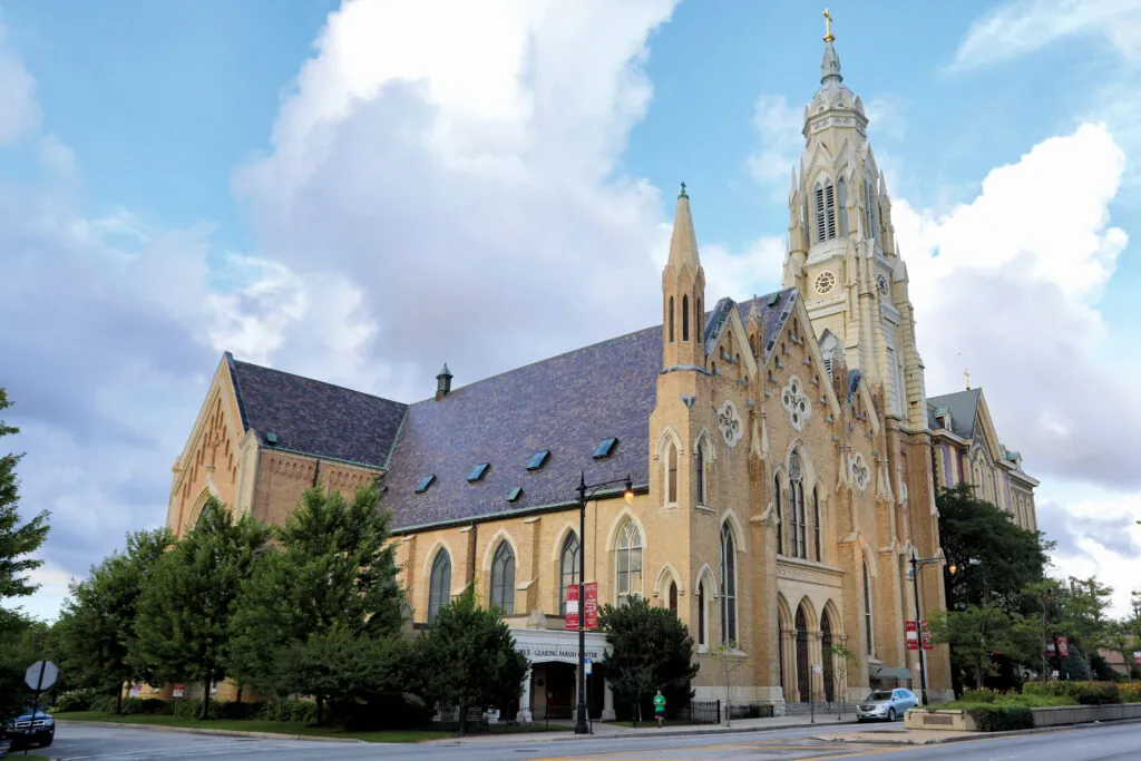 The front of Holy Family Church